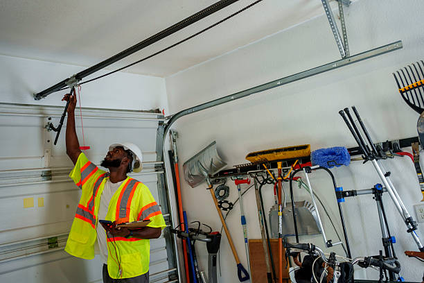 Professional Garage Door Panel Replacement technician working in Kent City, MI